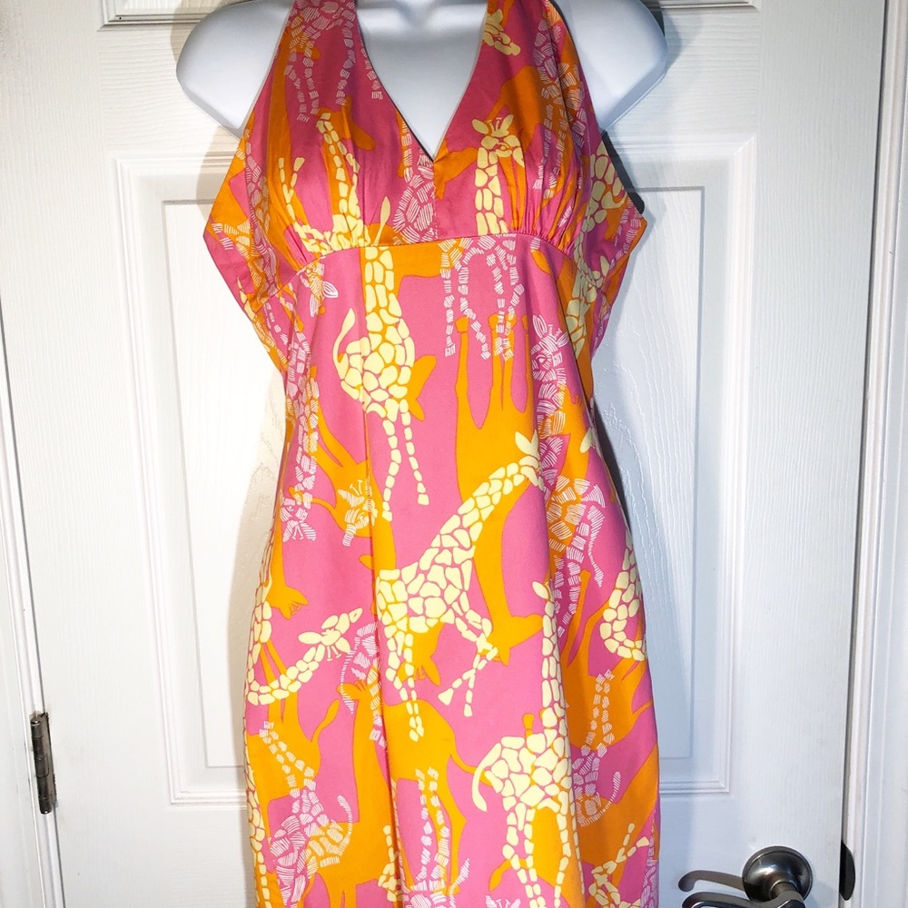 Lilly Pulitzer Giraffe Halter Dress Size 6